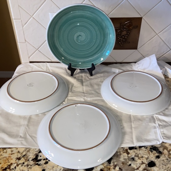 RARE VTG Caleca solid Hand Painted dinner Plates Made In Italy Set Of 4 - Picture 8 of 12